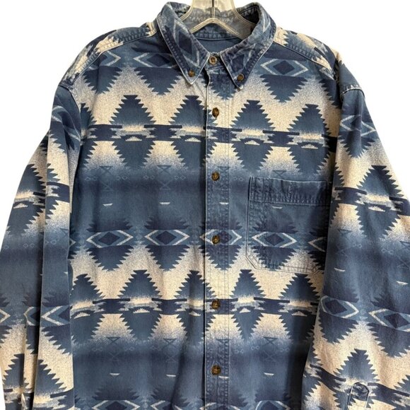 John Rich & Bros Woolrich Tribal Inspired Vintage SZ XL‎ Men's Shirt Workwear - Picture 10 of 10